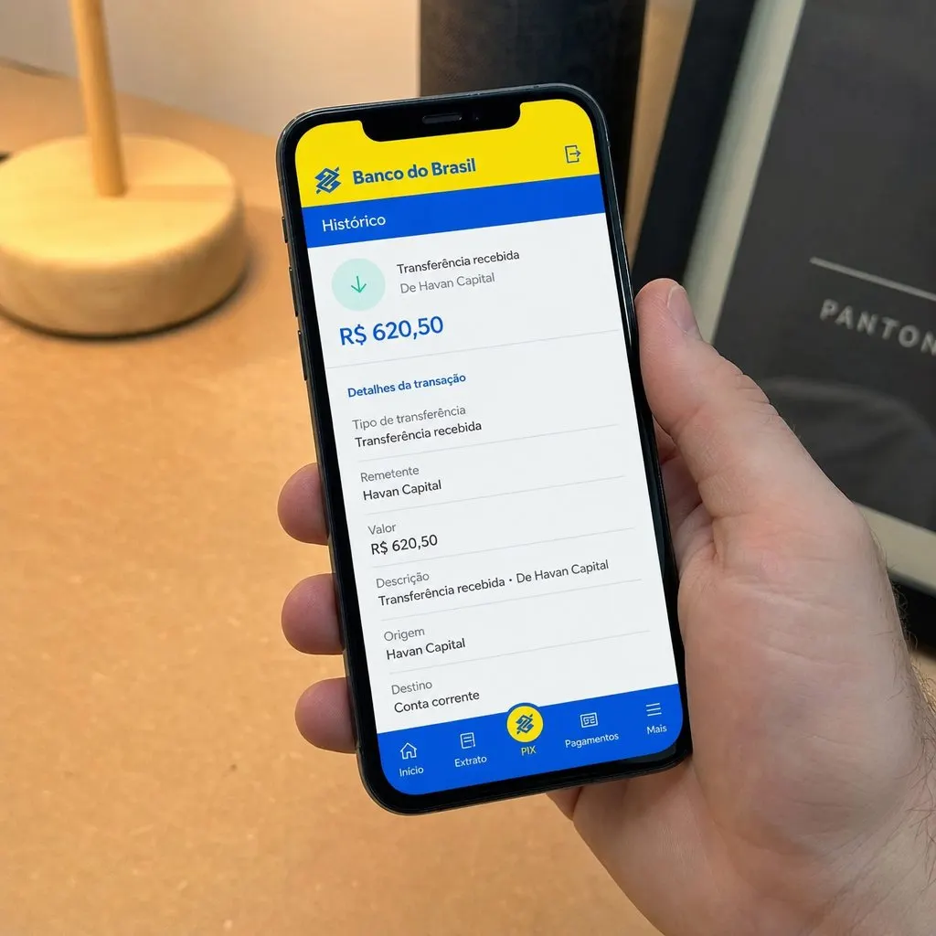 Comprovante Banco do Brasil — transferência recebida da Wealthicator
